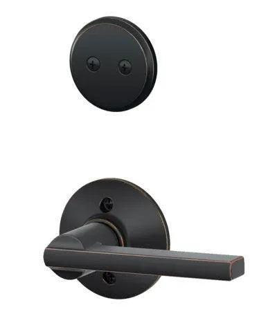 Schlage Latitude Dummy Lever Interior Trim - Exterior Handleset Sold Separately in Aged Bronze finish