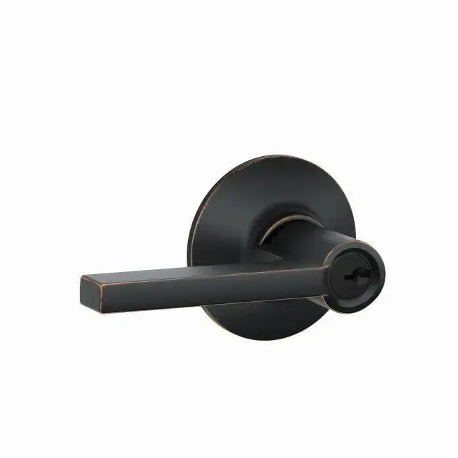 Schlage Latitude Lever in Aged Bronze finish