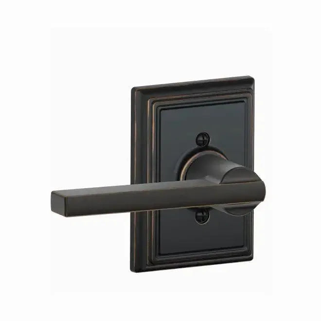 Schlage Latitude Lever with Addison Rosette in Aged Bronze finish