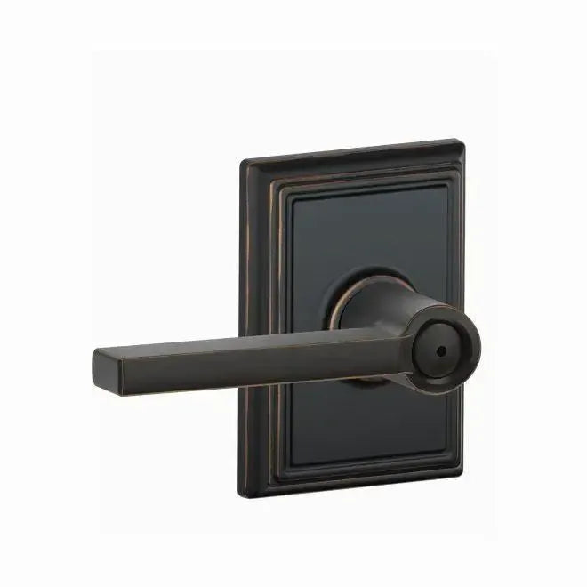 Schlage Latitude Lever with Addison Rosette in Aged Bronze finish