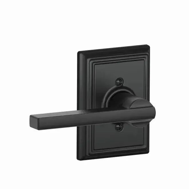 Schlage Latitude Lever with Addison Rosette in Flat Black finish