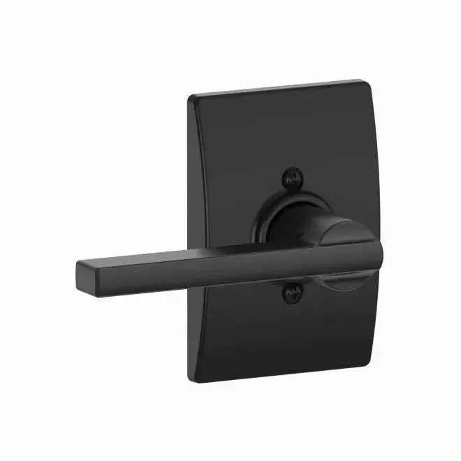 Schlage Latitude Lever with Century Rosette in Flat Black finish