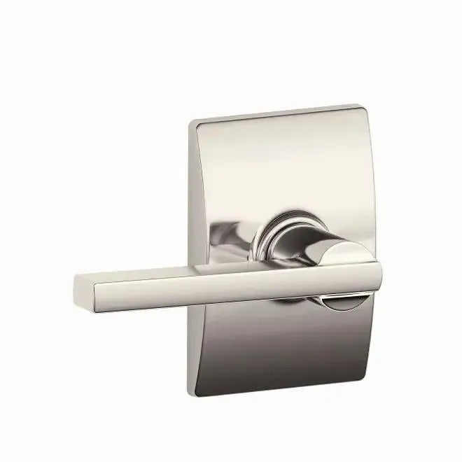 Schlage Latitude Lever with Century Rosette in Polished Nickel finish