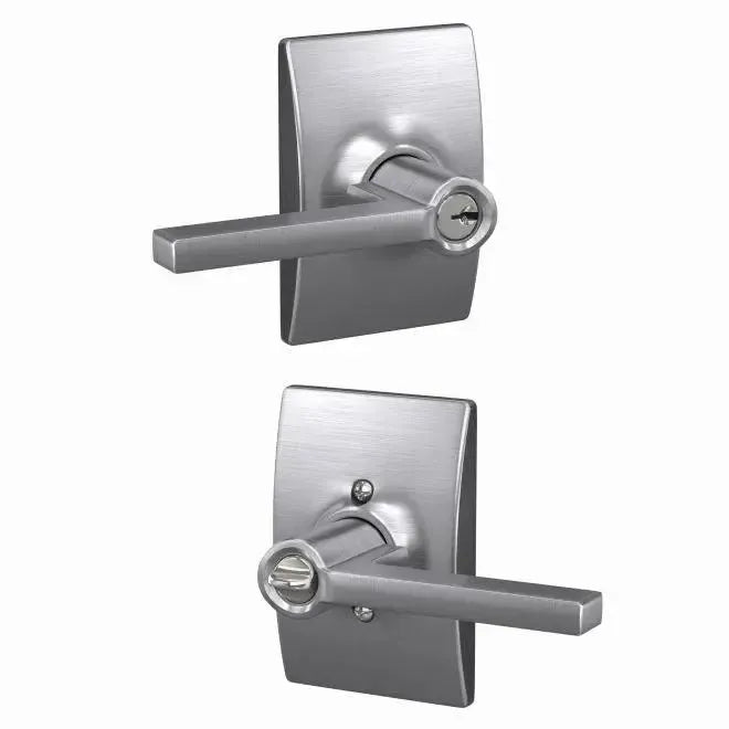 Schlage Latitude Lever with Century Rosette in Satin Chrome finish