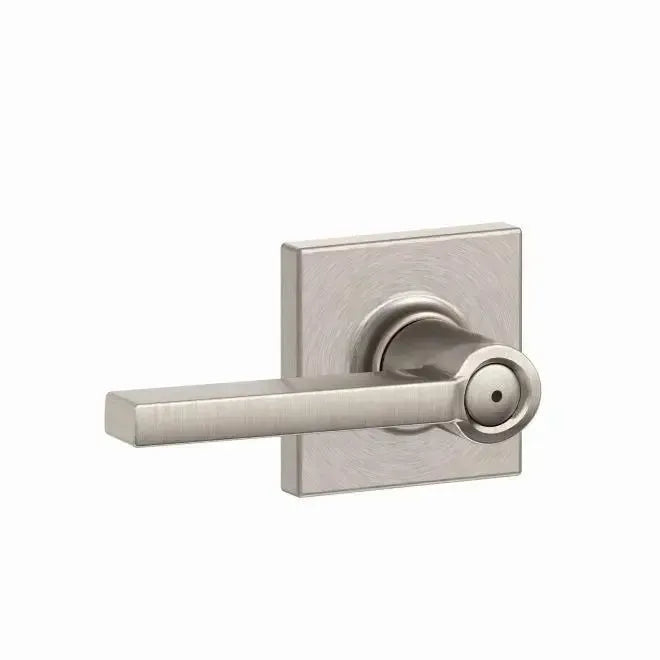 Schlage Latitude Lever with Collins Rosette in Satin Nickel finish