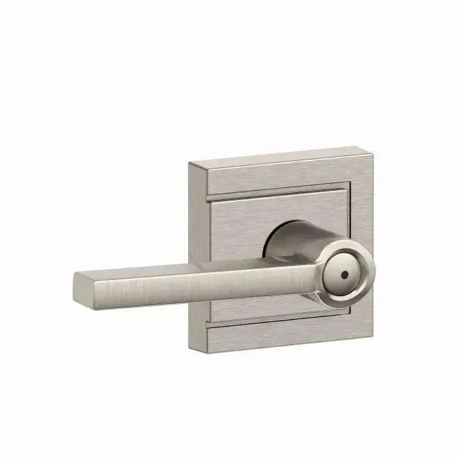 Schlage Latitude Lever with Upland Rosette in Satin Nickel finish