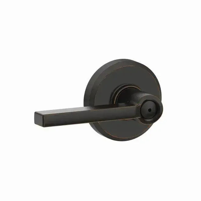 Schlage Latitude Passage Lever With Greyson Rosette in Aged Bronze finish