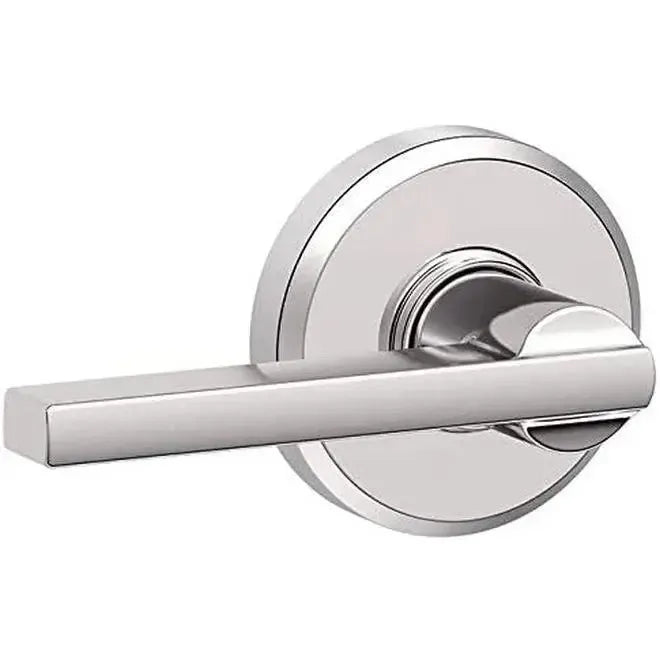 Schlage Latitude Passage Lever With Greyson Rosette in Bright Chrome finish