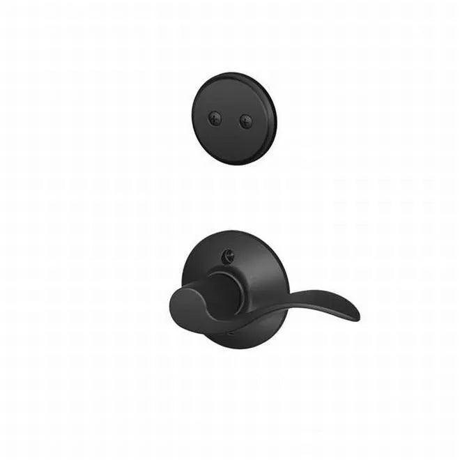Schlage Left Hand Accent Dummy Lever Interior Trim - Exterior Handleset Sold Separately in Flat Black finish