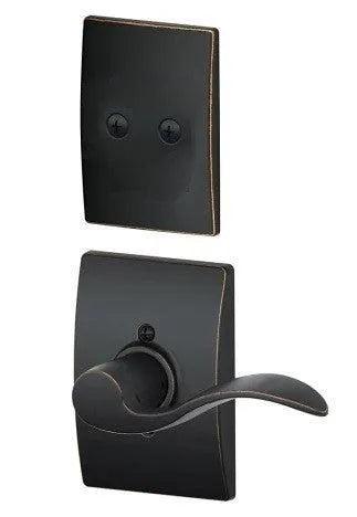 Schlage Left Hand Accent Dummy Lever With Century Rosette Interior Trim - Exterior Handleset Sold Separately in Aged Bronze finish