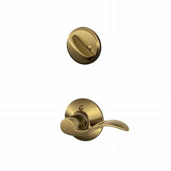 Schlage Left Hand Accent Lever Interior Active Trim - Exterior Handleset Sold Separately in Antique Brass finish