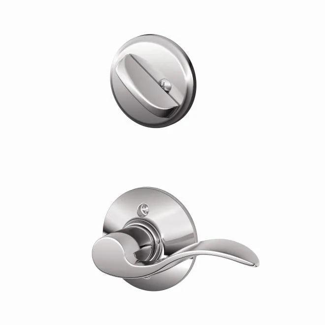 Schlage Left Hand Accent Lever Interior Active Trim - Exterior Handleset Sold Separately in Bright Chrome finish