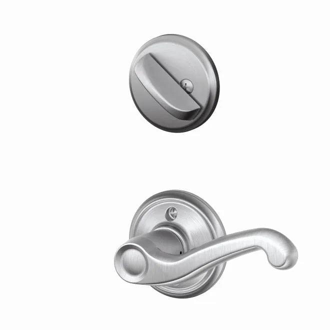 Schlage Left Hand Flair Lever Interior Active Trim - Exterior Handleset Sold Separately in Satin Chrome finish