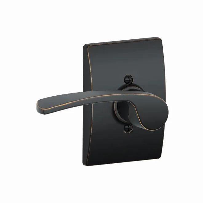 Schlage Left Hand Merano Lever With Century Rosette Half Dummy Aged Bronze