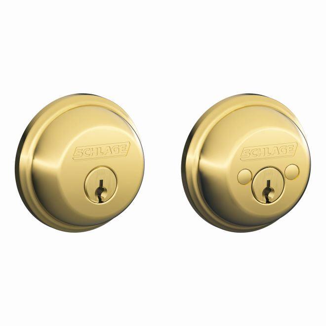 Schlage Double Cylinder Deadbolt in Lifetime Brass finish