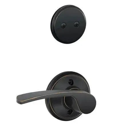 Schlage Merano Dummy Lever Interior Trim in Aged Bronze finish