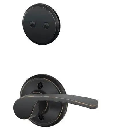 Schlage Merano Dummy Lever Interior Trim in Aged Bronze finish