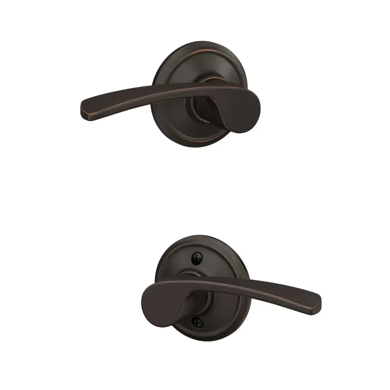 Schlage Merano Lever in Aged Bronze finish