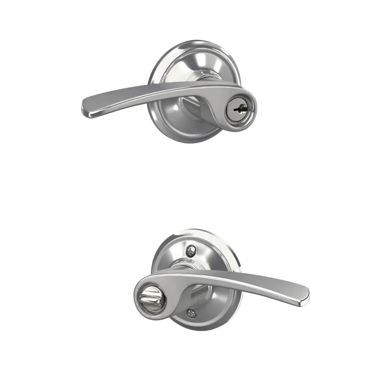 Schlage Merano Lever in Bright Chrome finish