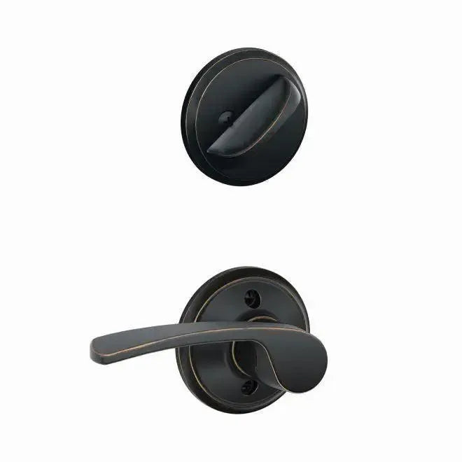 Schlage Merano Lever Interior Active Trim in Aged Bronze finish