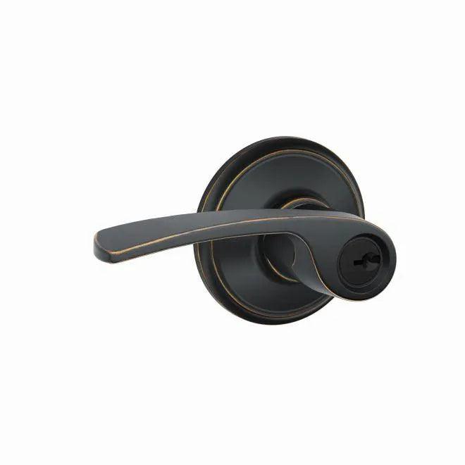 Schlage Merano Lever Keyed Entry Lock Aged Bronze