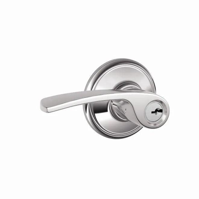 Schlage Merano Lever Keyed Entry Lock Bright Chrome