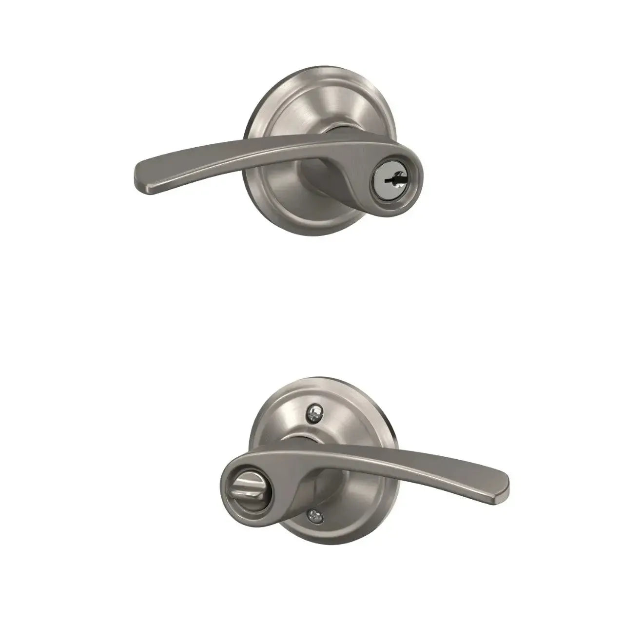 Schlage Merano Lever in Satin Nickel finish