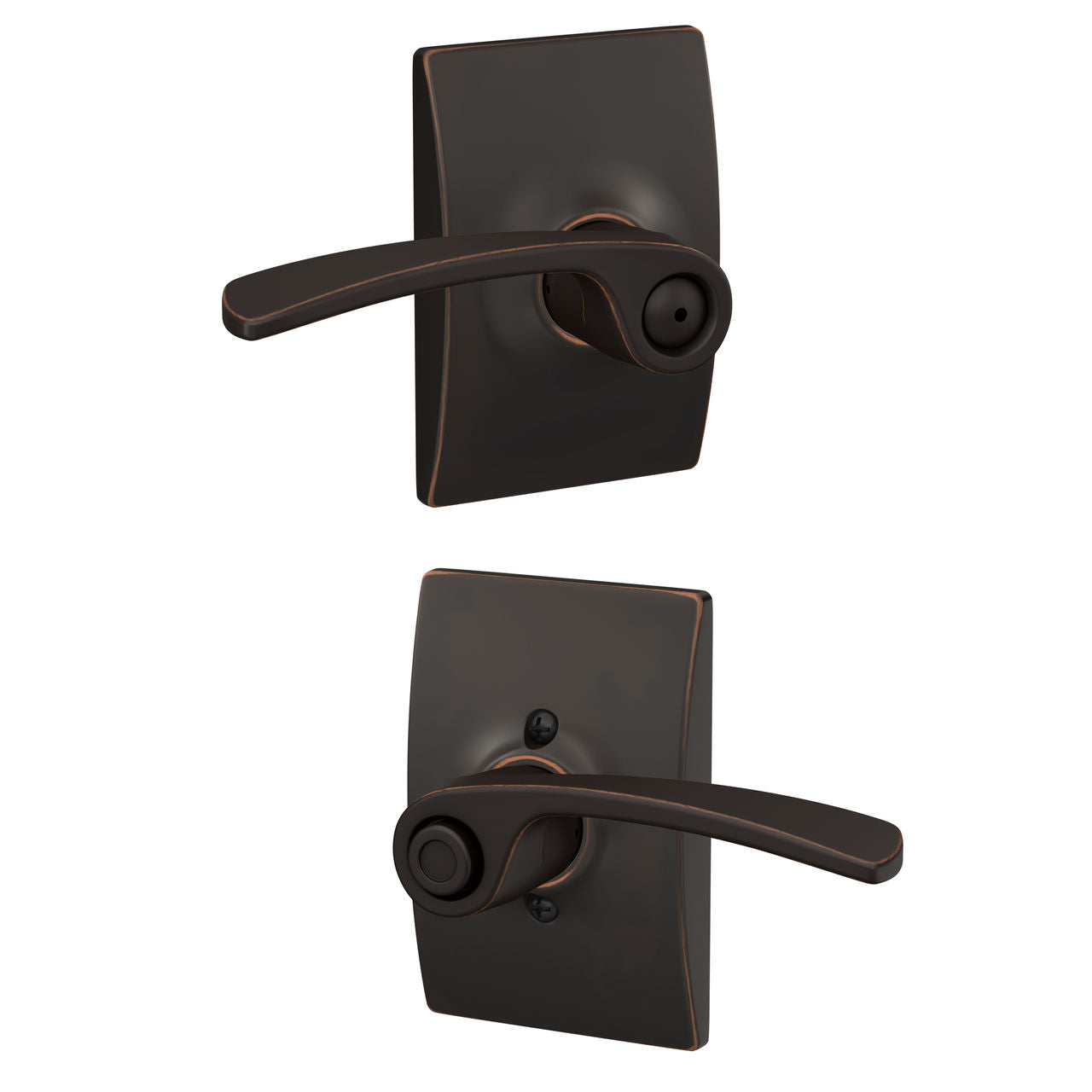 Schlage Merano Lever with Century Rosette Aged Bronze