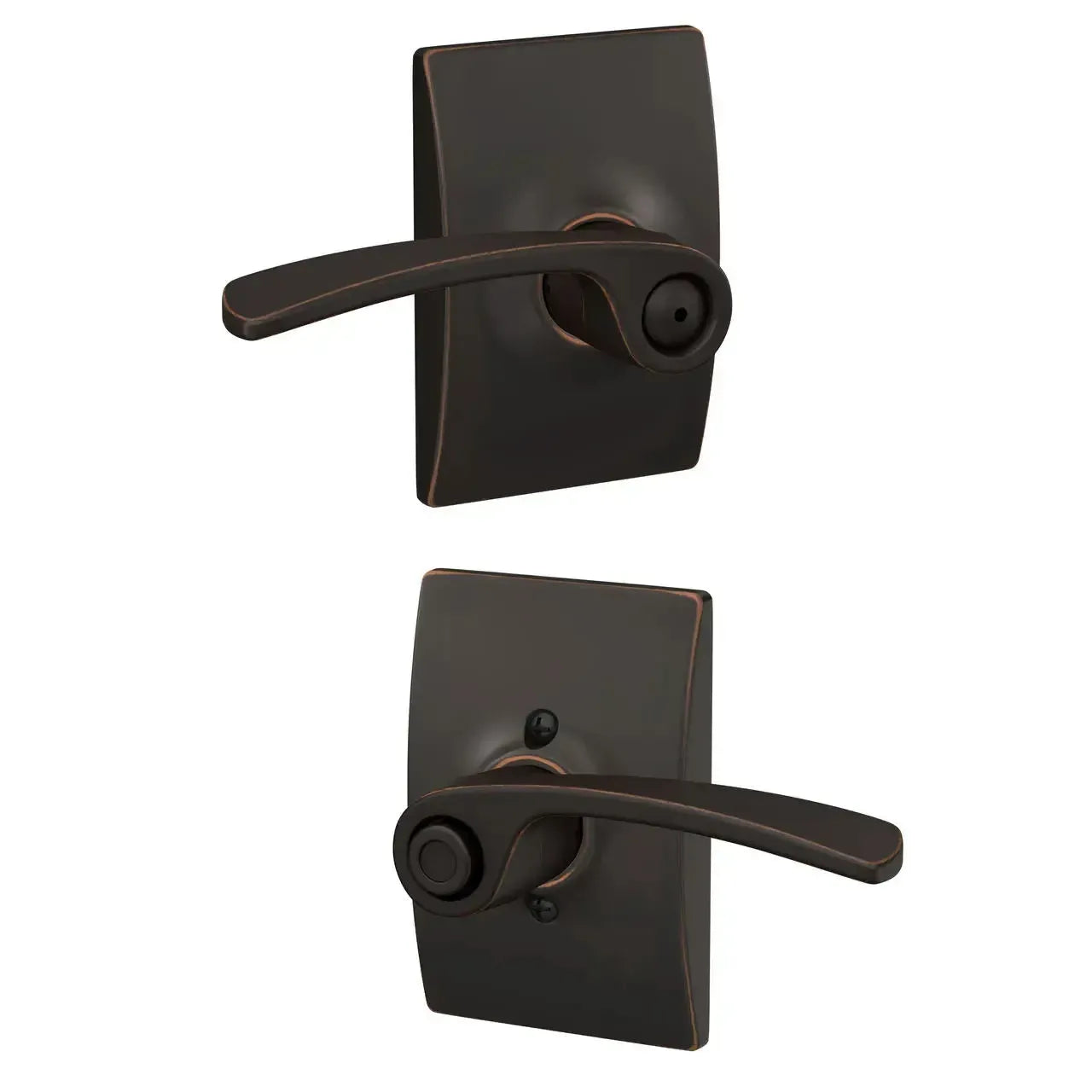 Schlage Merano Lever with Century Rosette in Aged Bronze finish
