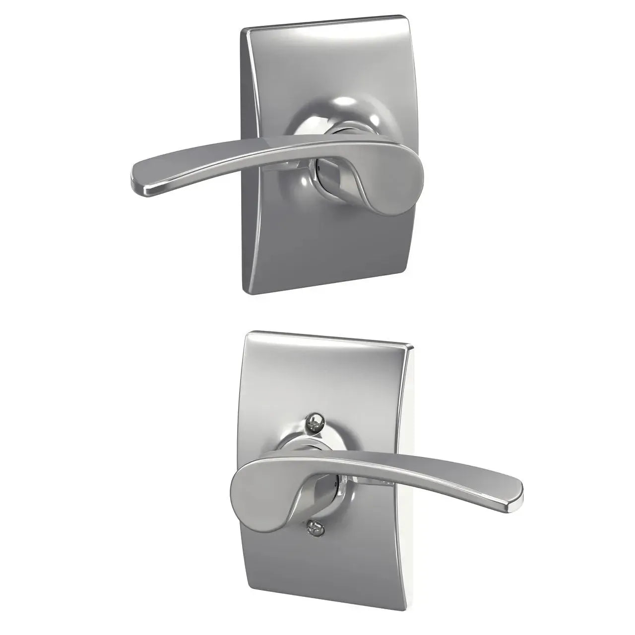 Schlage Merano Lever with Century Rosette in Bright Chrome finish