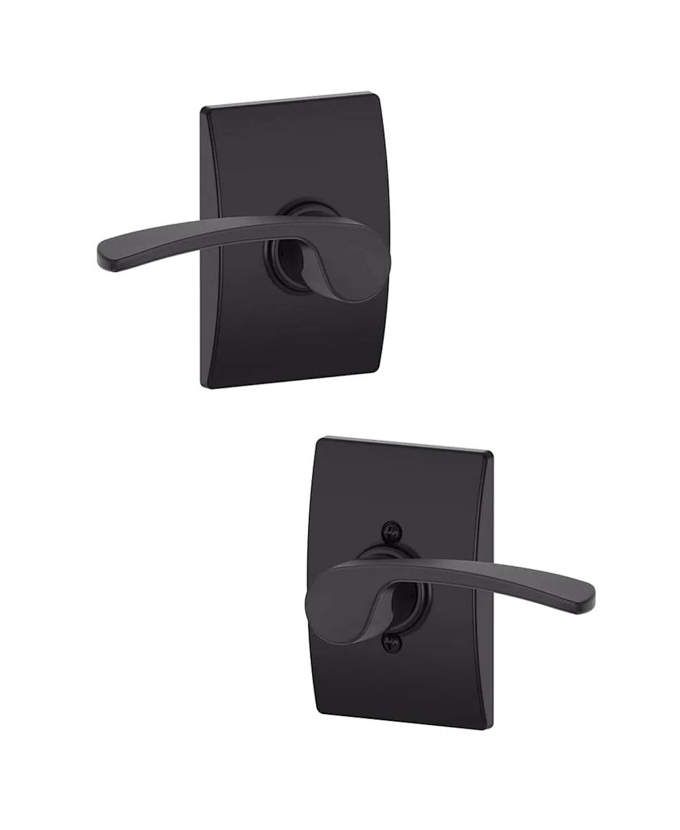 Schlage Merano Lever with Century Rosette Flat Black
