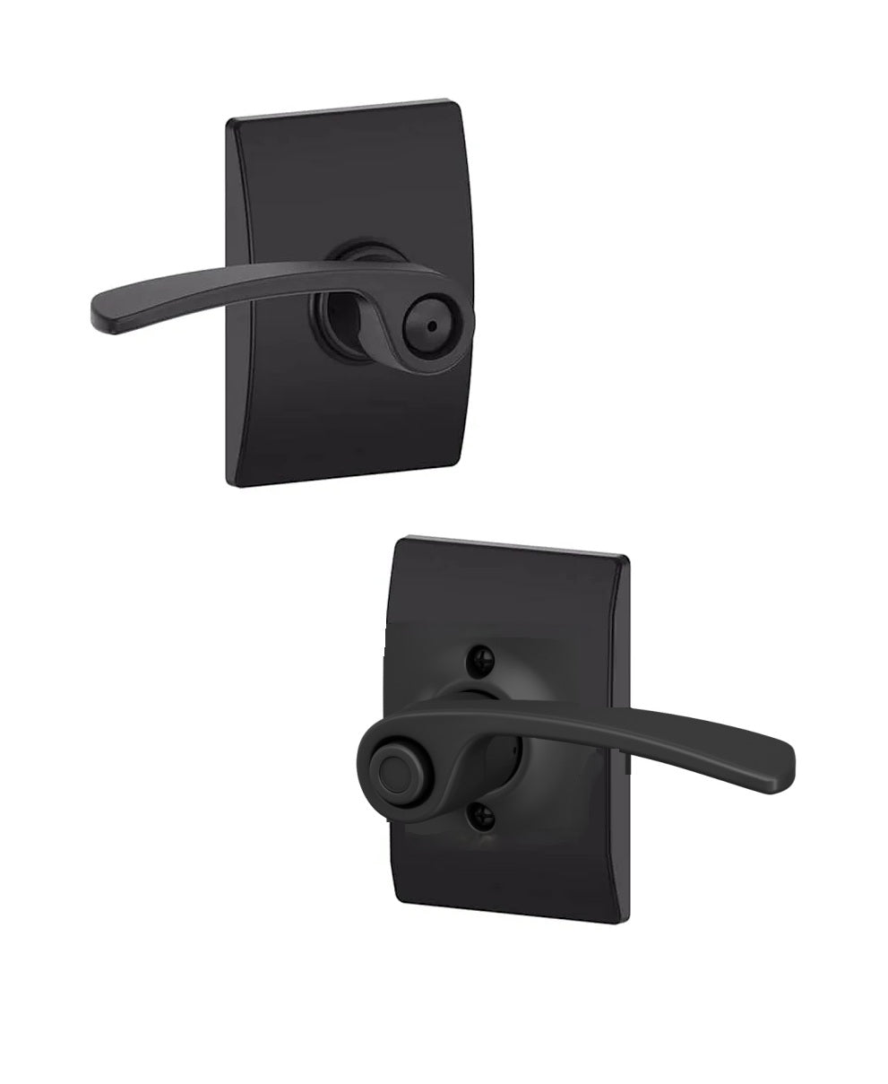 Schlage Merano Lever with Century Rosette Flat Black