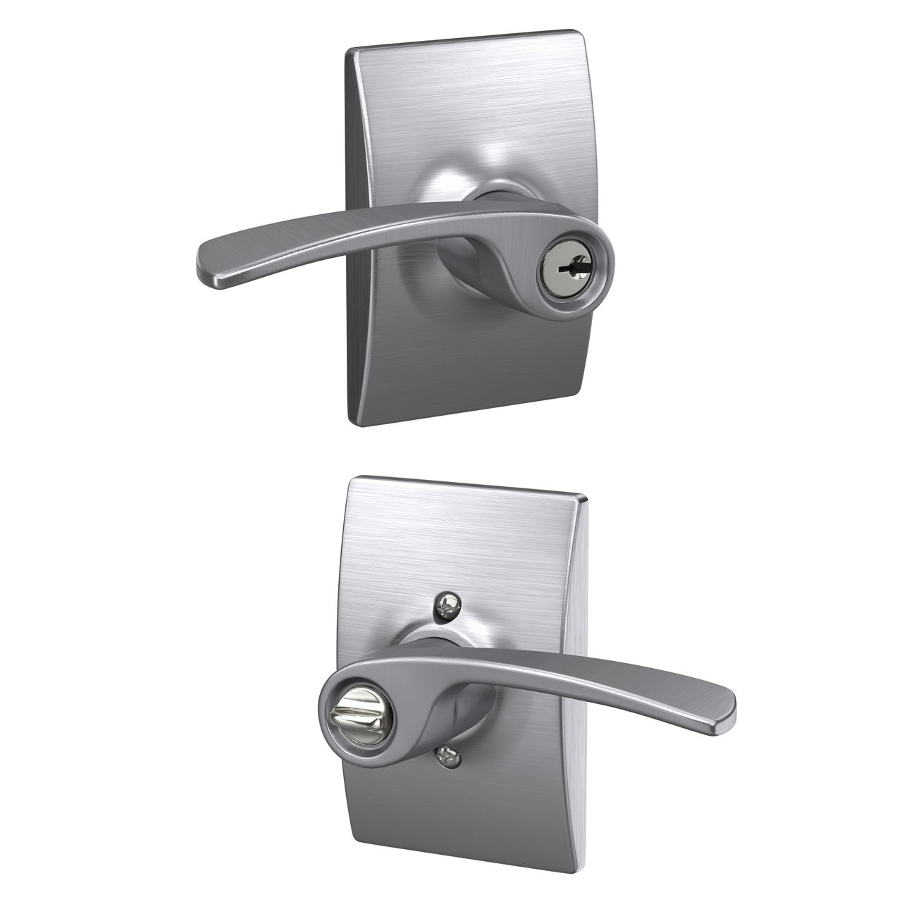Schlage Merano Lever with Century Rosette Satin Chrome