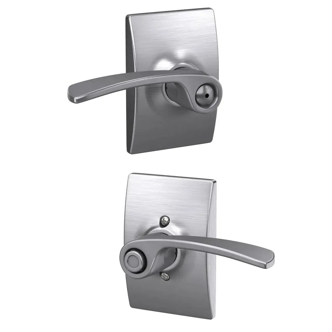 Schlage Merano Lever with Century Rosette in Satin Chrome finish
