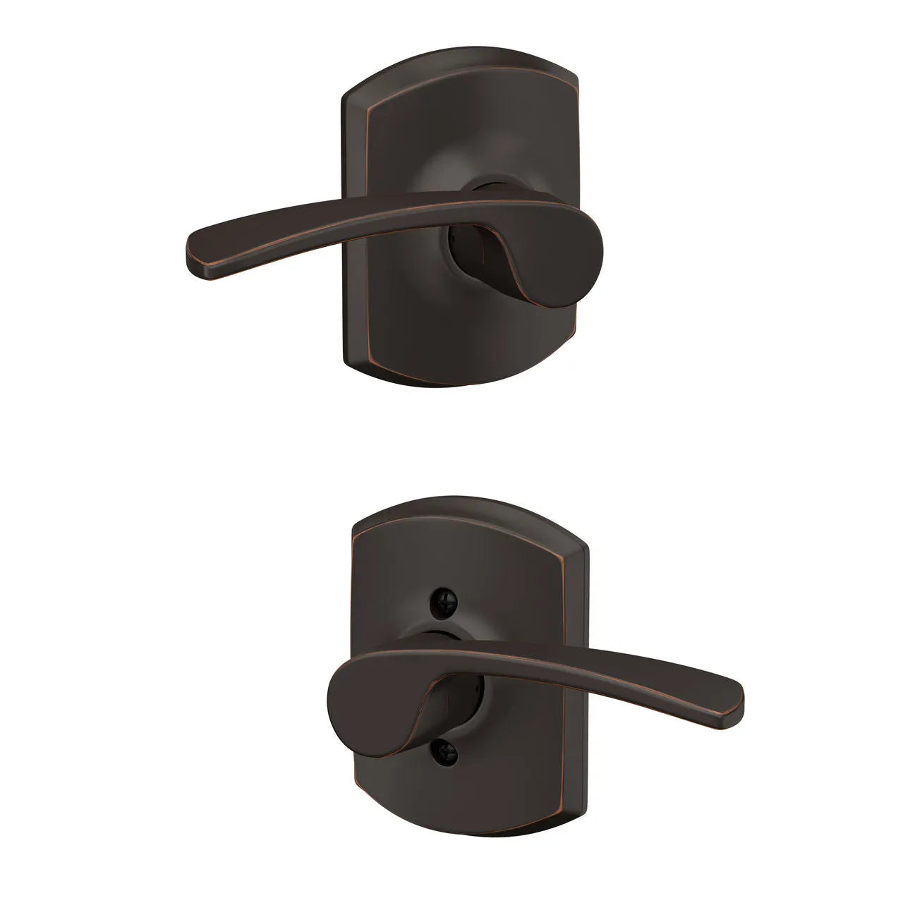 SchlageSchlage Merano Lever with Greenwich Rosette in 