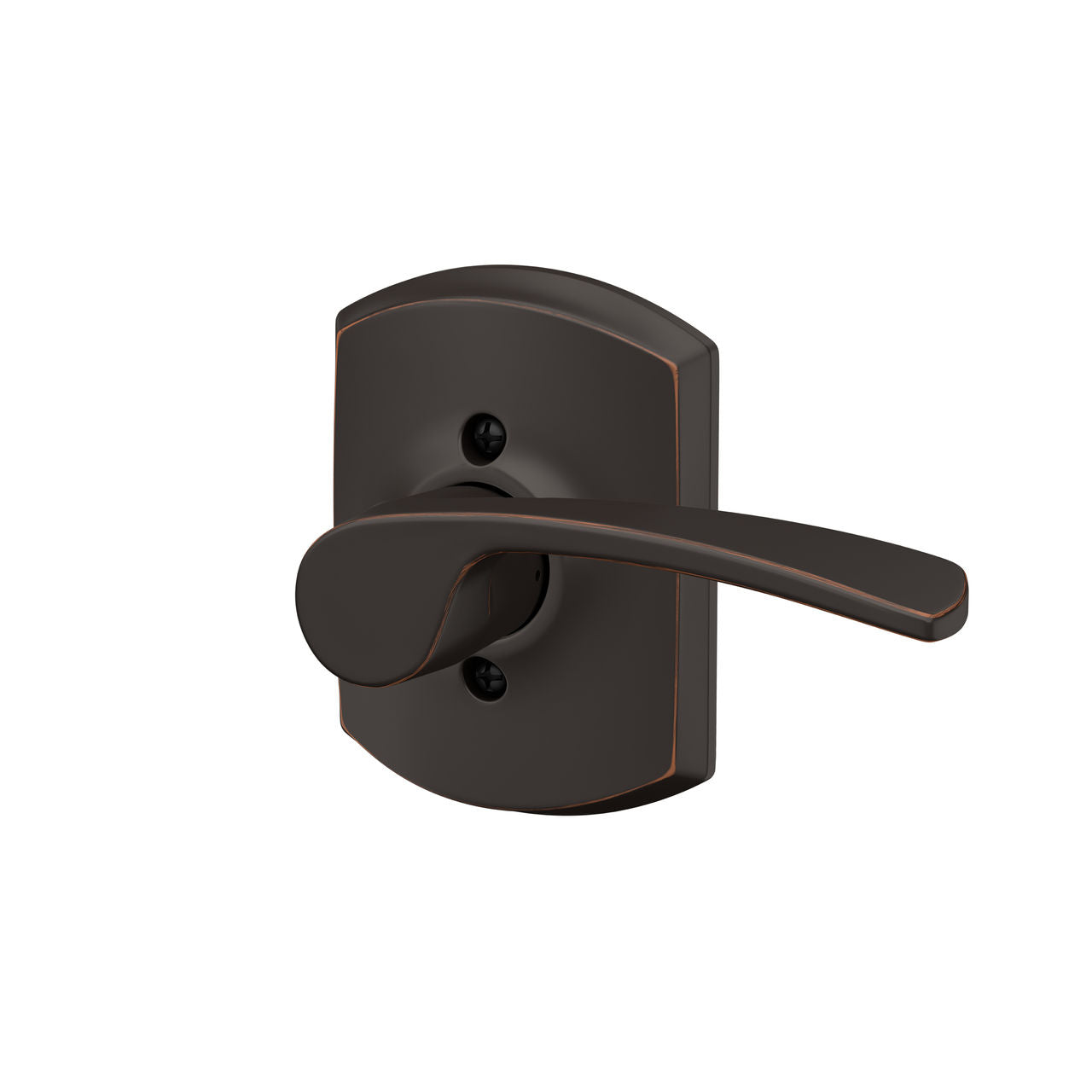 Schlage Merano Lever with Greenwich Rosette Aged Bronze