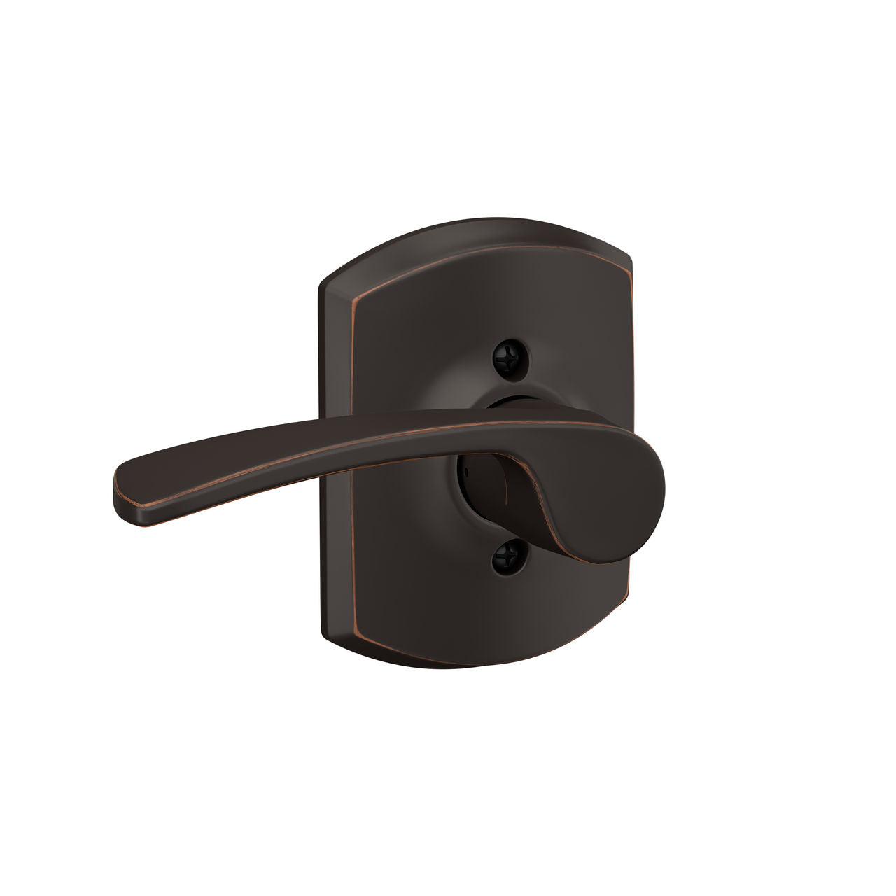 Schlage Merano Lever with Greenwich Rosette Aged Bronze