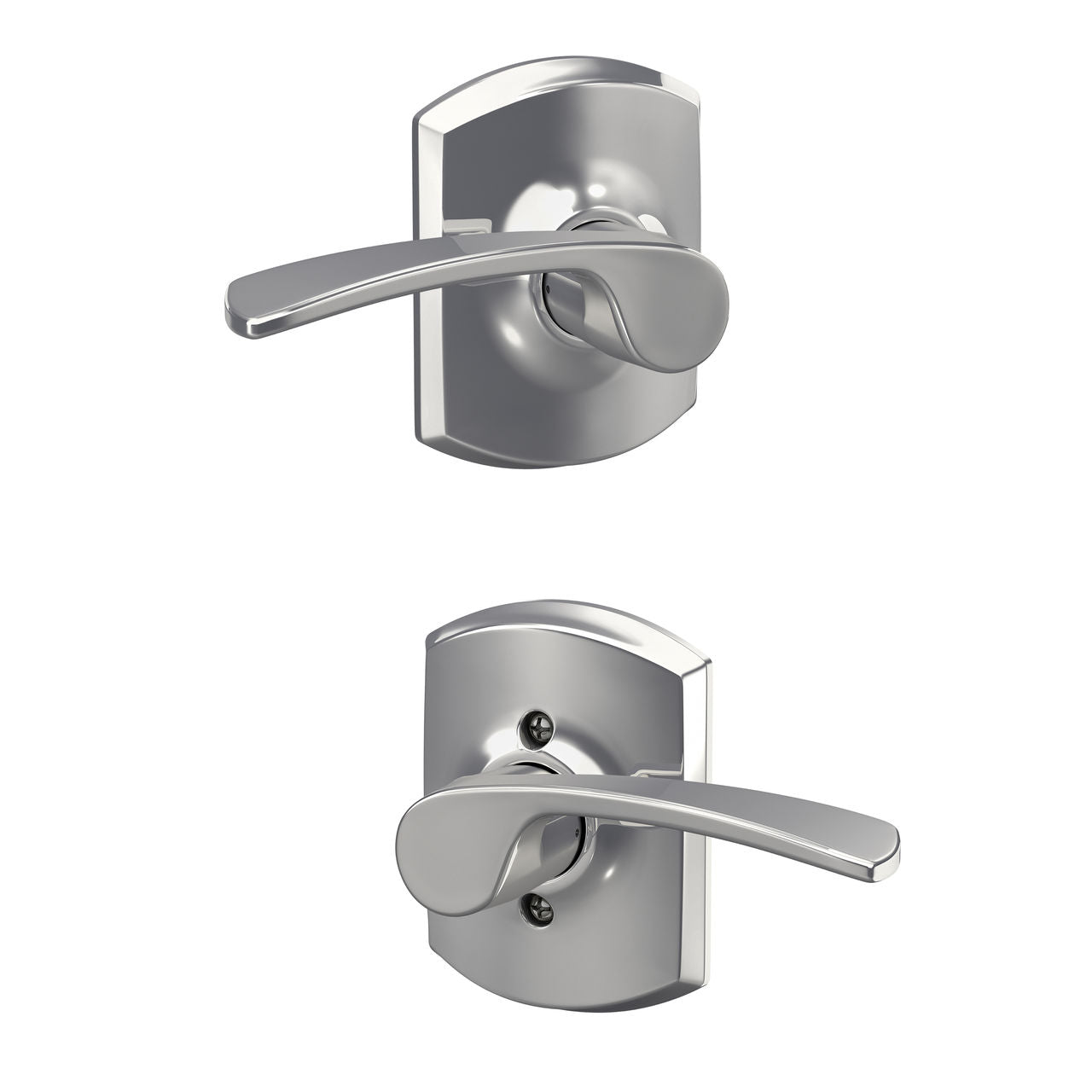 Schlage Merano Lever with Greenwich Rosette Bright Chrome
