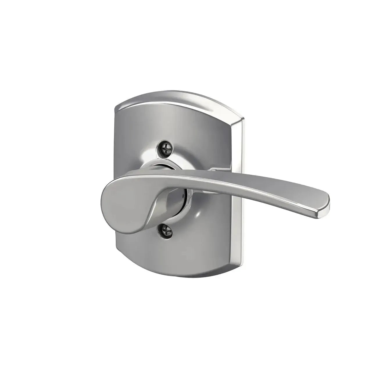 Schlage Merano Lever with Greenwich Rosette in Bright Chrome finish