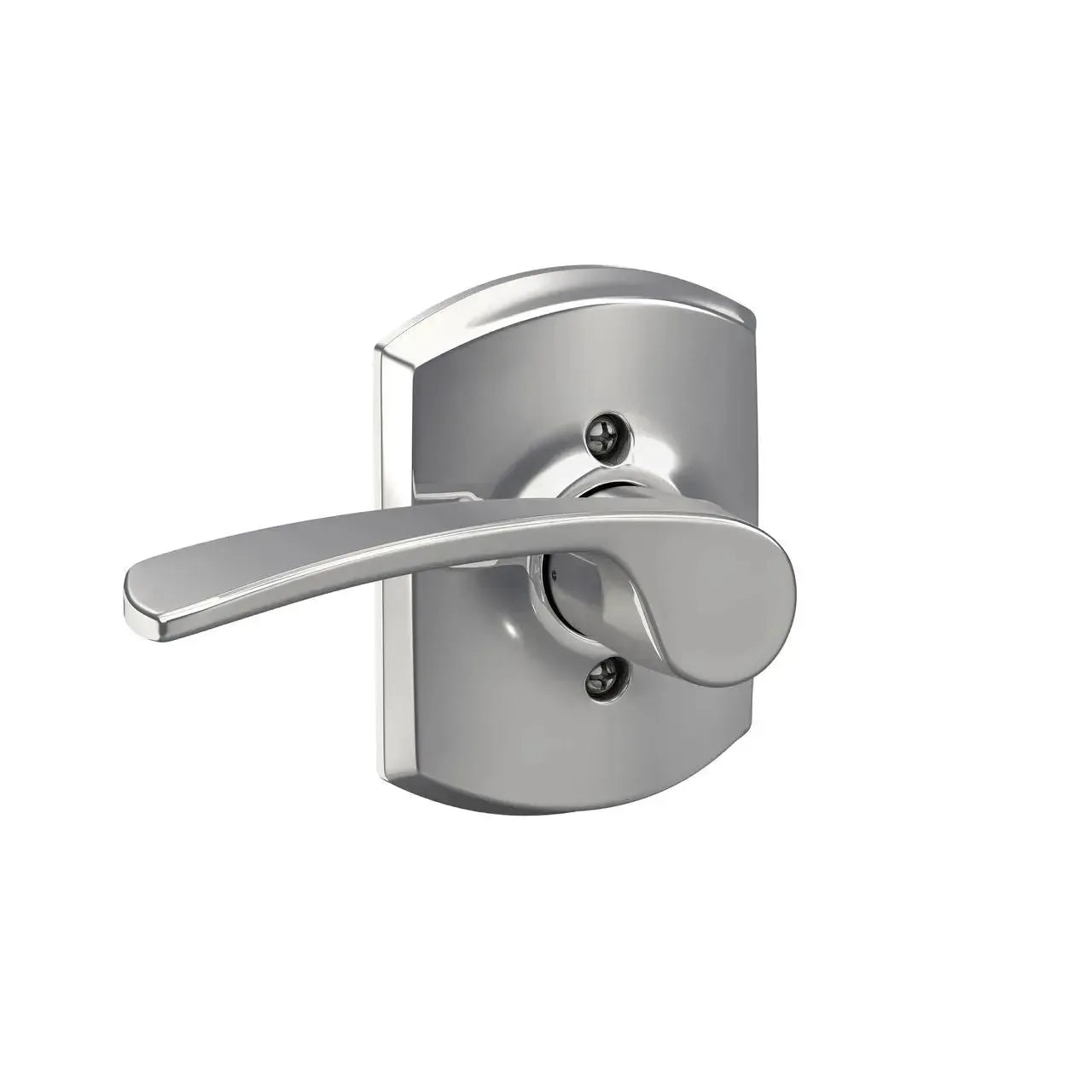 Schlage Merano Lever with Greenwich Rosette in Bright Chrome finish