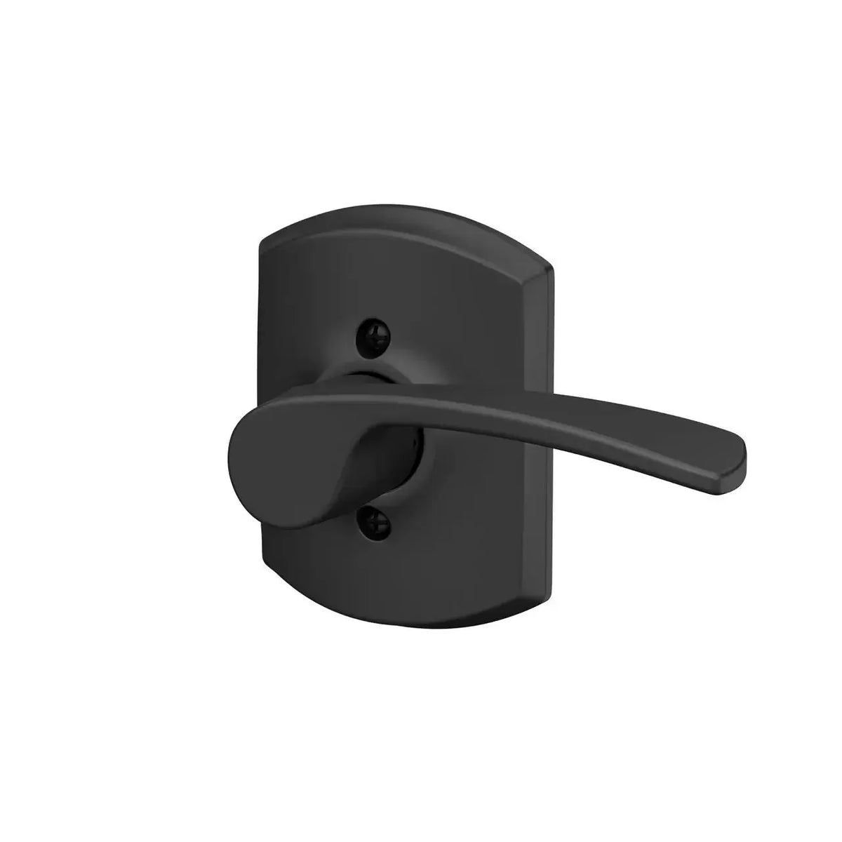 Schlage Merano Lever with Greenwich Rosette in Flat Black finish