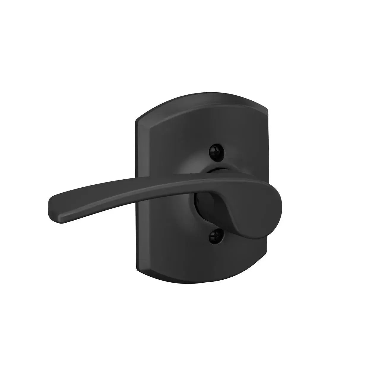 Schlage Merano Lever with Greenwich Rosette in Flat Black finish