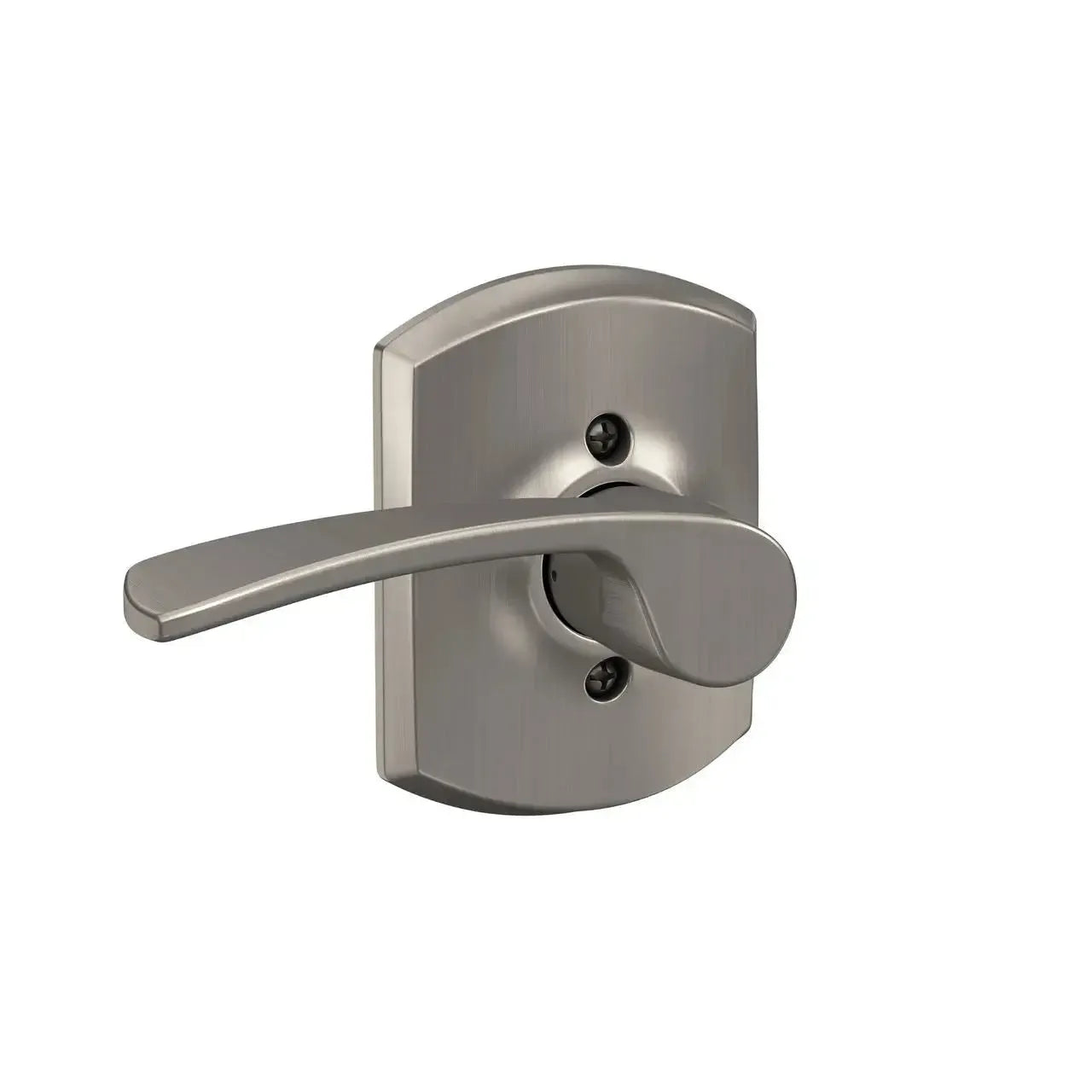 Schlage Merano Lever with Greenwich Rosette in Satin Nickel finish