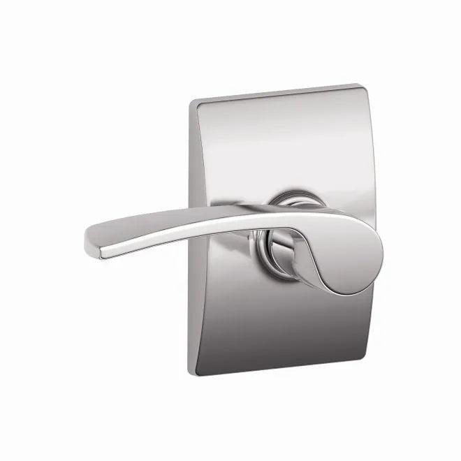 Schlage Merano Passage Lever With Century Rosette Bright Chrome