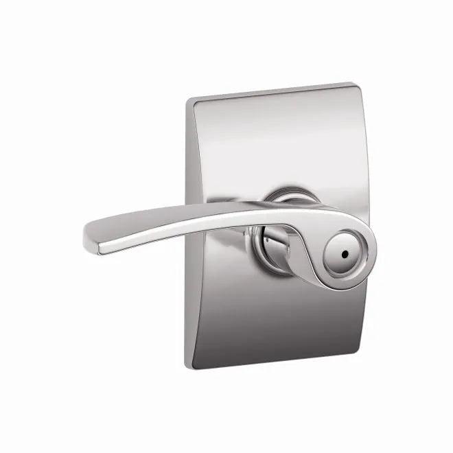 Schlage Merano Privacy Lever With Century Rosette Bright Chrome
