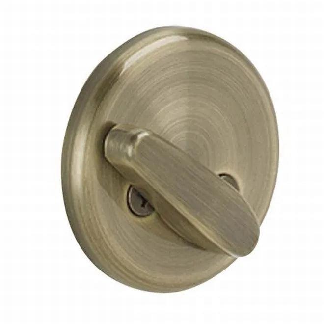 Schlage One Sided Deadbolt in Antique Brass finish