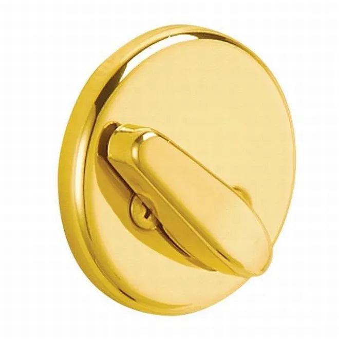 Schlage One Sided Deadbolt With Exterior Plate in Bright Brass finish