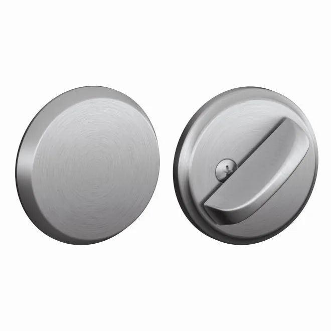 Schlage One Sided Deadbolt With Exterior Plate in Satin Chrome finish