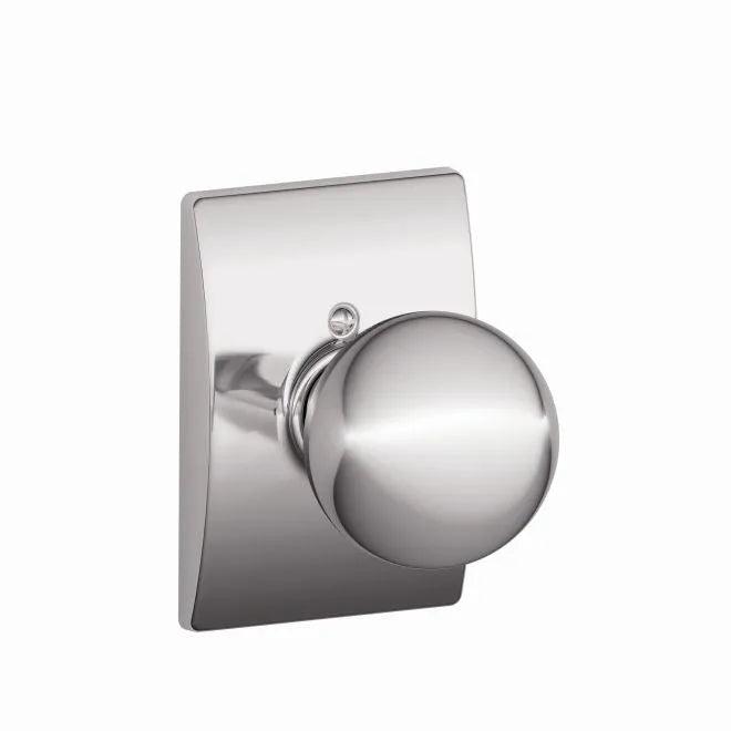 Schlage Orbit Knob Half Dummy With Century Rosette Bright Chrome