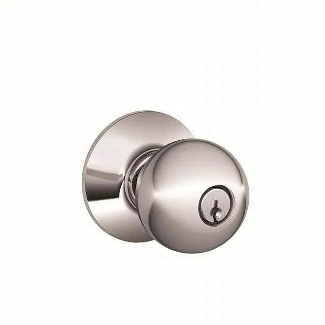 Schlage Orbit Knob Storeroom Lock Bright Chrome